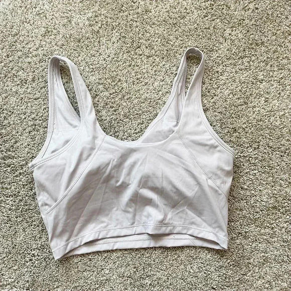 Womens Stretch Scoop Neck Sleeveless Padded Yoga Running Gym Crop Tank Medium - Picture 7 of 9